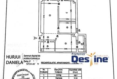 Apartament 3 camere 59 mp etaj intermediar loc parcare boxa mobilat Pacurari - 16