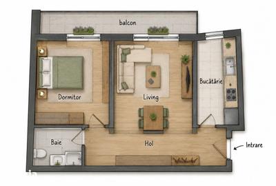 Apartament cu 2 camere decomandat în Mărăști