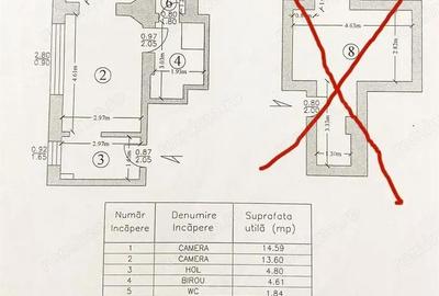 Apartament cu 2 camere semidecomandat în Ultracentral