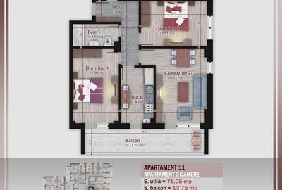 Apartament cu 3 camere decomandat în Theodor Pallady - 2