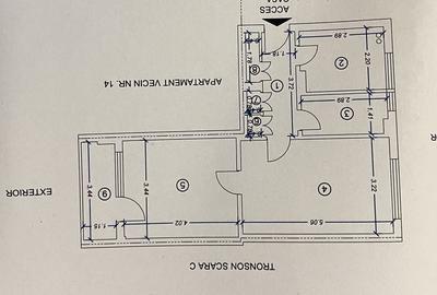 Apartament cu 2 camere nedecomandat în Central
