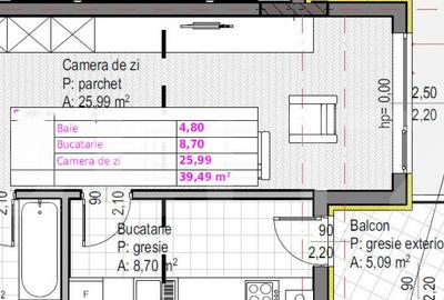 Apartament cu 1 camera + bucatarie inchisa , Soporului
