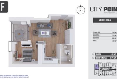 Apartament 2 camere de vanzare - City Point Aviatiei - 10