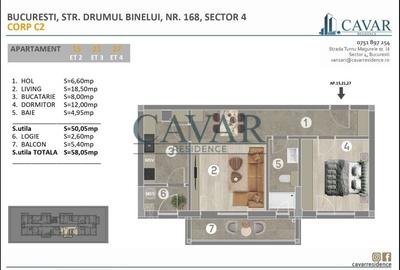 2 Camere Modern Proiect Cavar Residence Binelui - 9