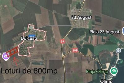 Teren 600 mp  în Dulcești (23 August) la asfalt, langa case și utilitati, 9500 E Teren 600 mp  în Dulcești (23 August) la asfalt, langa case și utilitati, 9500 E - 2