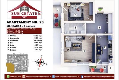Apartament cu 2 camere decomandat în Sânpetru - 1