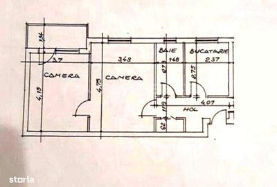 Apartament cu 2 camere nedecomandat în Tudor Vladimirescu