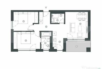 Apartament cu 3 camere semidecomandat în Vest - 1