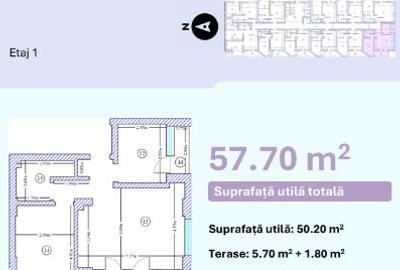 Apartament cu 3 camere decomandat în Nord - 2