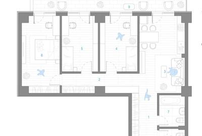 APARTAMENT 4 CAMERE, 103 MP, ETAJ INTERMEDIAR, NICOLINA, comision % !!! - 3