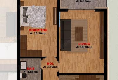 Apartament cu 2 camere decomandat în Fundeni