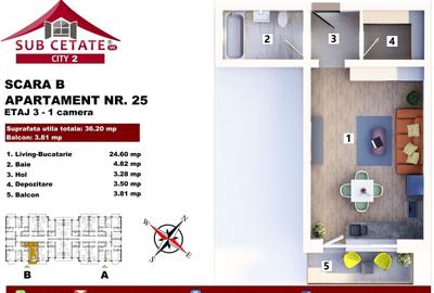 Garsonieră decomandată în Exterior Vest - 1