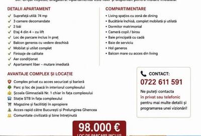 Apartament cu 3 camere decomandat în Exterior Vest - 1