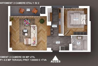 Apartament 2 camere | 0 Comision | Sisesti | Metrou | Bloc nou | Premium - 1