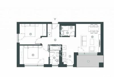 Apartament cu 3 camere, 2 bai, decomandat, incalzire in p... - 1