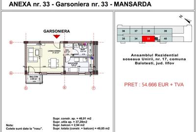 Garsoniera Balotesti central, Unirii Apartment's Balotesti - 3
