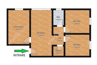 Apartament cu 3 camere decomandat, mobilat în Aeroport - 8