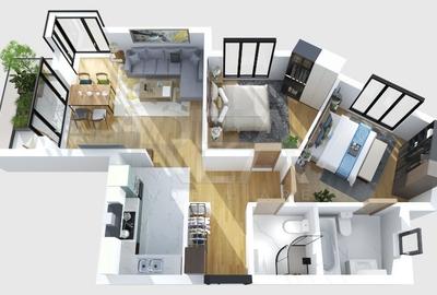 Apartament cu 3 camere decomandat în Moșilor