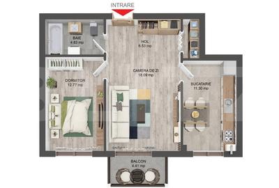 Apartament 2 camere, 54 mp, decomandat, zona Pictor Brana - 2