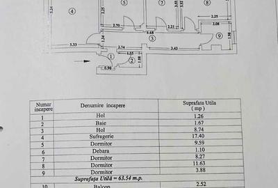 Apartament cu 3 camere decomandat în Central - 1