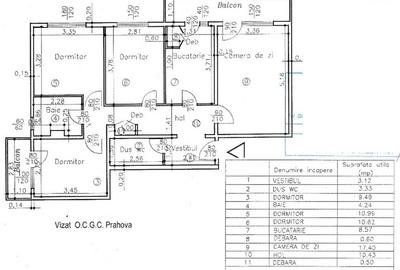 Republicii pta MViteazul-4cam, 2balc, cf1A,dec,1/4 la 109900 - 2