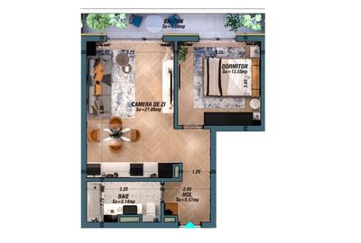 Apartament cu 2 camere în Universității - 14