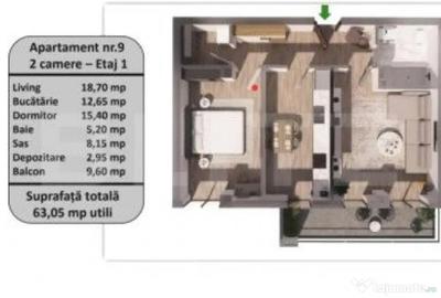 Apartament cu 2 camere decomandat în Tractorul - 1