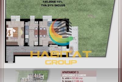 Pallady 2 camere cu gradina de 123.2 mp, bloc tip boutique - 3