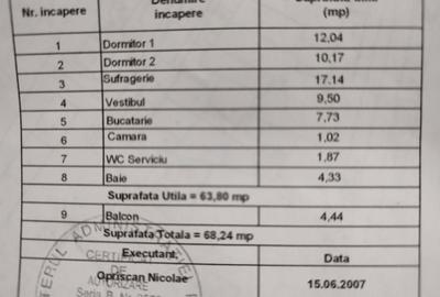 Apartament cu 3 camere decomandat în Sud