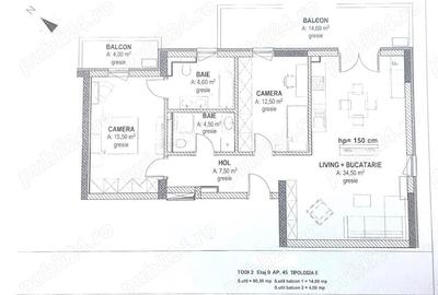 Vand Cesionez promisiune vanzare-cumparare Apartament 3 camere, Tip E,Cartier Ateneo, Torontalului - 2
