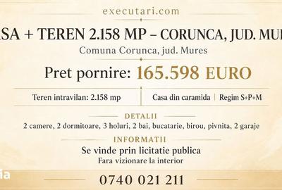 Casă cu 4 camere cu Teren 2158 Mp în Corunca