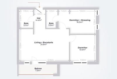 Apartament 3 Camere - MTM Pipera Lake - 2025 - 83 MP - Etaj 2 din 5 - TVA Inclus - 4