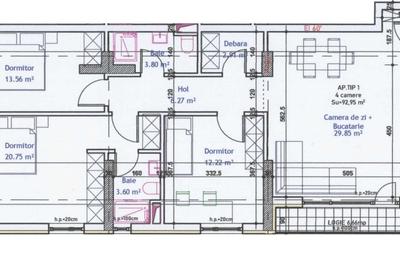 Apartament cu 4 camere semidecomandat în Băneasa