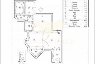 Apartament cu 3 camere semidecomandat, mobilat în P-ța Unirii - 43