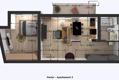 Apartament cu 2 camere decomandat în Cetății - 3