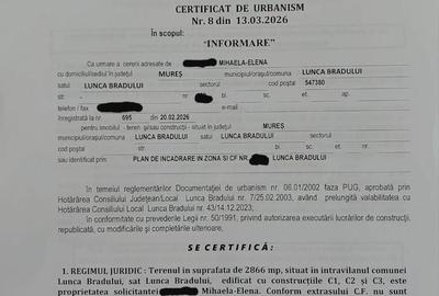Teren de 1400 mp, în Lunca - 2
