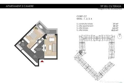 Apartament cu 2 camere semidecomandat în Vest - 1