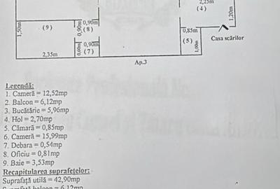 Apartament cu 2 camere semidecomandat în Țiglina 3