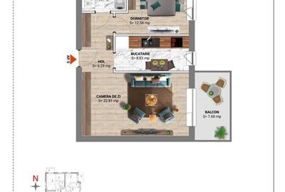 Apartament cu 2 camere decomandat în Nord - 4