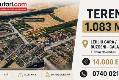Teren de 1083 mp, în Lehliu