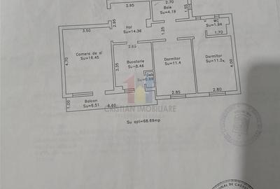 Apartament cu 3 camere decomandat în Central