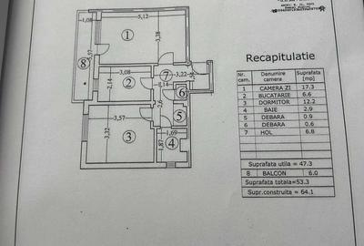 Apartament cu 2 camere decomandat în Central
