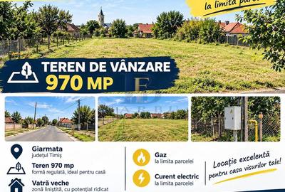 Teren de 970 mp, în Giarmata