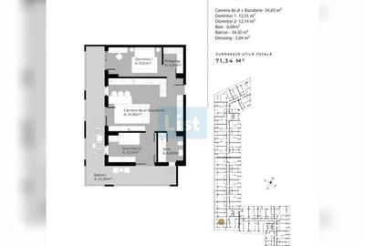 Apartament cu 3 camere semidecomandat în Sopor - 1