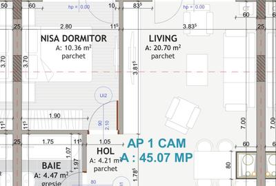 Apartament cu 2 camere semidecomandat în Florești