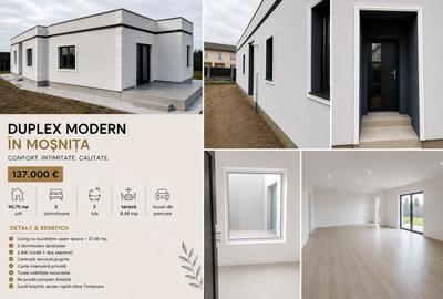Duplex cu 4 camere cu Canalizare în Moșnița Nouă - 1