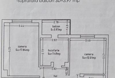 Apartament cu 2 camere decomandat în Km 5 - 12