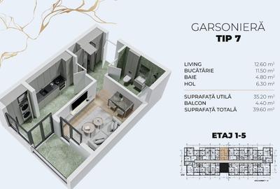PROMOTIE!! Garsoniera spatioasa 40mp ,  Metrou Berceni (12-15min) - 5
