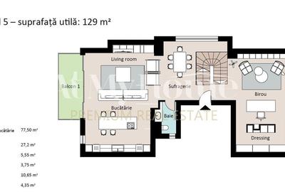 Duplex penthouse spectaculos cu 4 camere, mobilat premium, vinoteca, 3 parcari - 33