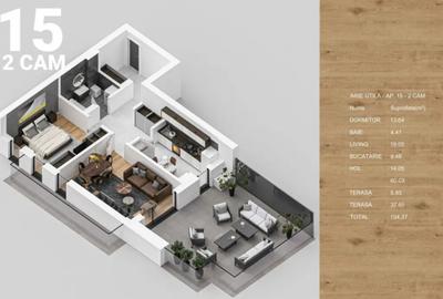 Apartament cu 2 camere decomandat în Titan - 1